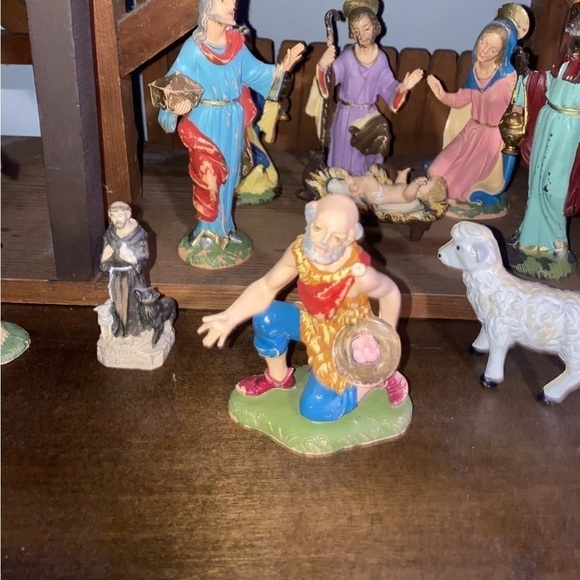 Vintage Fontanini Nativity Set Depose Italy - HUGE Stable - Picture 3 of 13